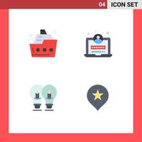 4 Flat Icon concept for Websites Mobile and Apps cruise idea ship web pencil Editable Vector Design Elements