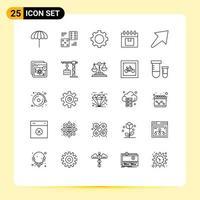 25 Universal Line Signs Symbols of product management five delivery technology Editable Vector Design Elements