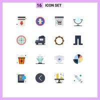 Set of 16 Modern UI Icons Symbols Signs for operation goals ecommerce stages cleaning Editable Pack of Creative Vector Design Elements