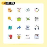 Universal Icon Symbols Group of 16 Modern Flat Colors of search map hoops toy infancy Editable Pack of Creative Vector Design Elements