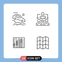 conjunto de 4 iconos de interfaz de usuario modernos símbolos signos para accidentes muebles pendiente delegar diseño elementos de diseño vectorial editables vector