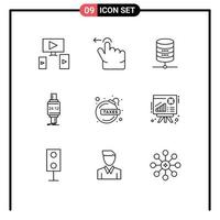 Outline Pack of 9 Universal Symbols of fiancca loan bomb money android watch Editable Vector Design Elements