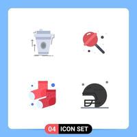 Group of 4 Flat Icons Signs and Symbols for product dots cup lollipop socks Editable Vector Design Elements