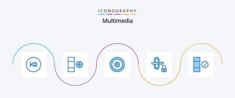 Multimedia Blue 5 Icon Pack Including data. check. mobile. security. gateway vector