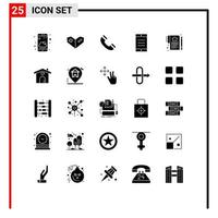 Universal Icon Symbols Group of 25 Modern Solid Glyphs of deal home interface document cell Editable Vector Design Elements