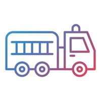 Fire Truck Line Gradient Icon vector