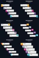 Vector 6 Infographics Pack Presentation slide template 5 Steps cycle diagrams and timelines