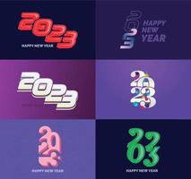 Big Set of 2023 Happy New Year logo text design 2023 number design template vector