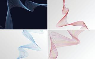 Collection of geometric minimal lines pattern set vector