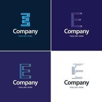 letra e diseño de paquete de logotipos grandes diseño de logotipos modernos y creativos para su negocio vector