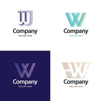 Letter W Big Logo Pack Design Creative Modern logos design for your business vector