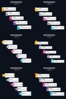 Vector 6 Infographics Pack Presentation slide template 5 Steps cycle diagrams and timelines