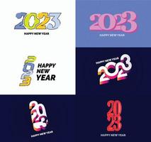 Big Collection of 2023 Happy New Year symbols Cover of business diary for 2023 with wishes vector