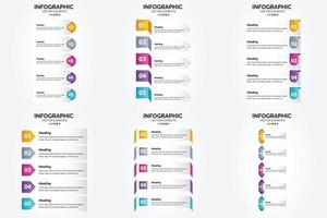 ilustración vectorial infografía conjunto de diseño plano para folleto publicitario y revista vector