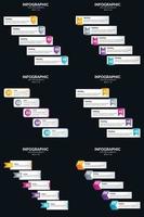 Vector 6 Infographics Pack Presentation slide template 5 Steps cycle diagrams and timelines