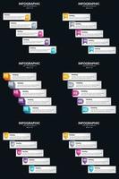 plantilla de diapositiva de presentación del paquete de infografías vectoriales 6 diagramas de ciclo de 5 pasos y líneas de tiempo vector