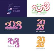 Big Collection of 2023 Happy New Year symbols Cover of business diary for 2023 with wishes vector