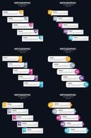 Vector 6 Infographics Pack Presentation slide template 5 Steps cycle diagrams and timelines