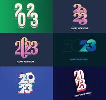 Big Set of 2023 Happy New Year logo text design 2023 number design template vector