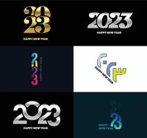 Big Collection of 2023 Happy New Year symbols Cover of business diary for 2023 with wishes vector