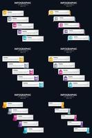 Vector 6 Infographics Pack Presentation slide template 5 Steps cycle diagrams and timelines