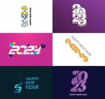 Big Collection of 2023 Happy New Year symbols Cover of business diary for 2023 with wishes vector