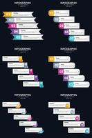 Vector 6 Infographics Pack Presentation slide template 5 Steps cycle diagrams and timelines