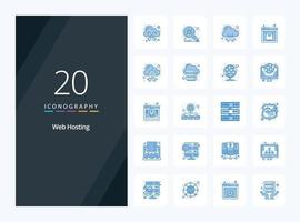 20 Web Hosting Blue Color icon for presentation vector