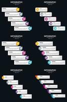 Vector 6 Infographics Pack Presentation slide template 5 Steps cycle diagrams and timelines