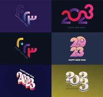 Big Set of 2023 Happy New Year logo text design 2023 number design template vector