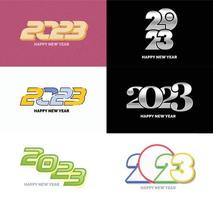 Big Set of 2023 Happy New Year logo text design 2023 number design template vector