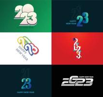 Big Set of 2023 Happy New Year logo text design 2023 number design template vector