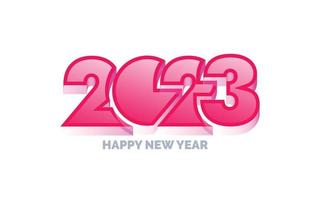 Happy new year 2023 White background Text logo design vector