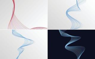 Collection of geometric minimal lines pattern set vector