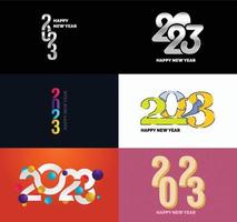 Big Collection of 2023 Happy New Year symbols Cover of business diary for 2023 with wishes vector