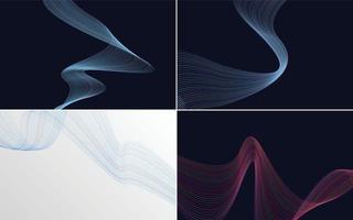 Collection of geometric minimal lines pattern set vector