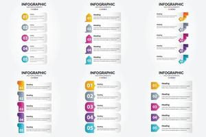 ilustración vectorial infografía conjunto de diseño plano para folleto publicitario y revista vector