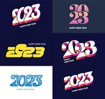 Big Set of 2023 Happy New Year logo text design 2023 number design template vector