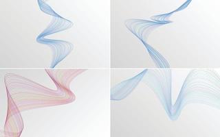 Collection of geometric minimal lines pattern set vector