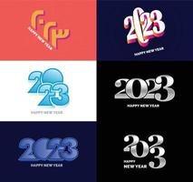 Big Set of 2023 Happy New Year logo text design 2023 number design template vector