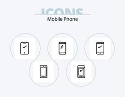 Mobile Phone Line Icon Pack 5 Icon Design. . vector