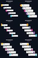 Vector 6 Infographics Pack Presentation slide template 5 Steps cycle diagrams and timelines