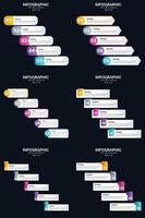 Vector 6 Infographics Pack Presentation slide template 5 Steps cycle diagrams and timelines