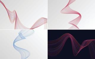 Collection of geometric minimal lines pattern set vector