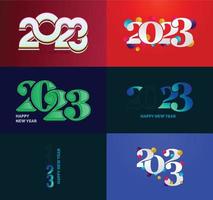 Big Collection of 2023 Happy New Year symbols Cover of business diary for 2023 with wishes vector