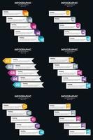 Vector 6 Infographics Pack Presentation slide template 5 Steps cycle diagrams and timelines