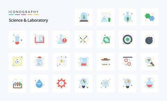 25 Science Flat color icon pack vector