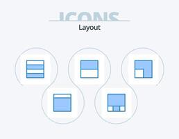 Layout Blue Icon Pack 5 Icon Design. . vector