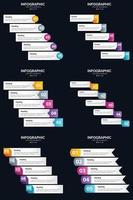 Vector 6 Infographics Pack Presentation slide template 5 Steps cycle diagrams and timelines