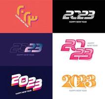 Big Set of 2023 Happy New Year logo text design 2023 number design template vector